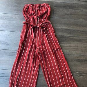 Strapless Tie-Waist Jumpsuit